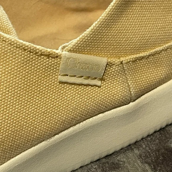 Chaco Canvas Boat Shoes Women’s 9 Cream /Soft Yellow LaceUp Casual Comfort Shoes - Picture 3 of 5